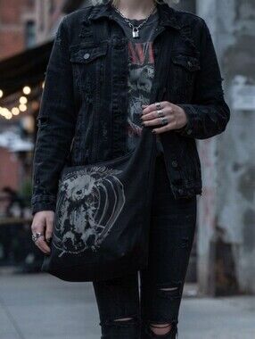 Goth Bear Hobo Bag